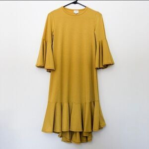 LuLaRoe Maurine Dress XXS Mustard Yellow NEW